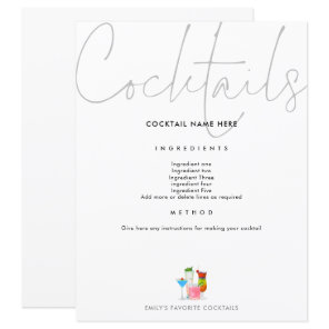 Cocktail Recipe for Binder Page Future Mrs