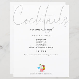 Cocktail Recipe for Binder Page Future Mrs