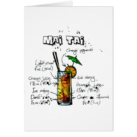 Cocktail Recipe Mai Tai Cards (Front)
