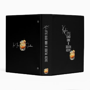 Cocktail Recipe Organizer Little Black Book Mini Binder