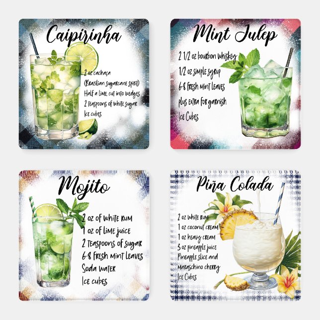 Cocktail Recipes Coaster Set (Set)