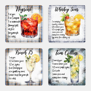 Cocktail Recipes Coaster Set