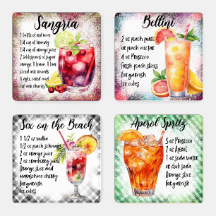 Cocktail Recipes Coaster Set