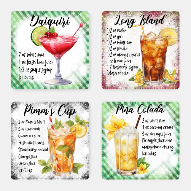 Cocktail Recipes Coaster Set (Set)
