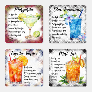 Cocktail Recipes Coaster Set