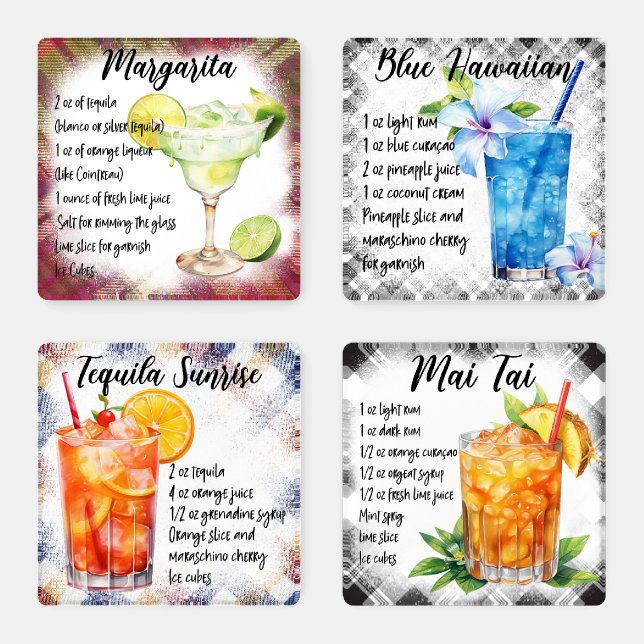 Cocktail Recipes Coaster Set (Set)