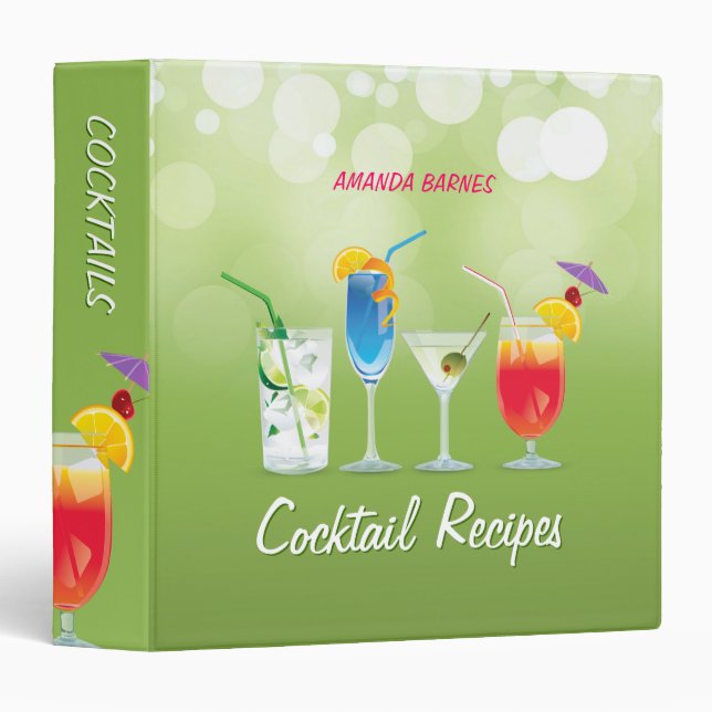 Cocktail Recipes Mixology binder (Front/Spine)