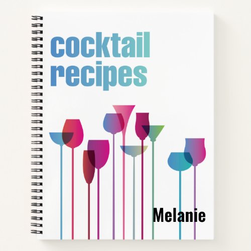 Cocktail Recipes Personalized Notebook
