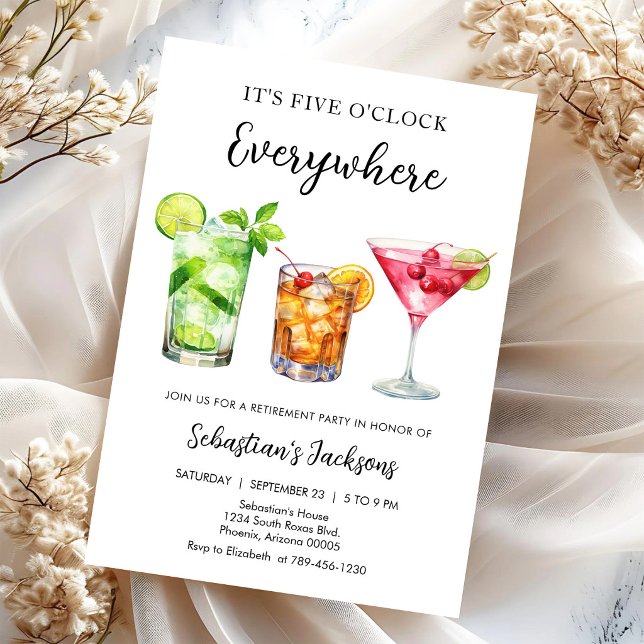 Cocktail Retirement Farewell Party Invitation (Creator Uploaded)