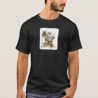 Cocktail Santa Claus for Vacation and Festive Seas T-Shirt