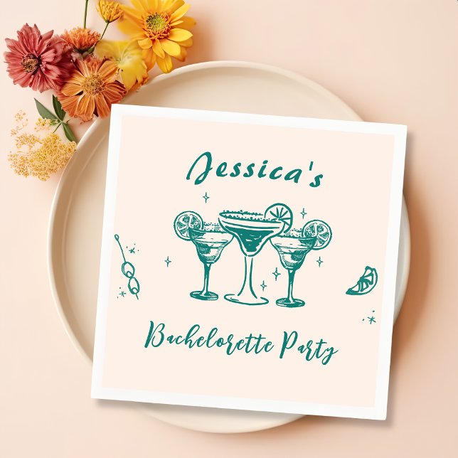Cocktail script bachelorette Party Napkins (Creator Uploaded)