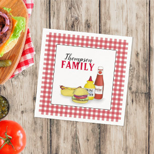 Cocktail Simple Summer Hamburger and Hotdog Custom Napkins