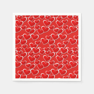 Cocktail Size Paper Napkins-Valentine Hearts Napkins