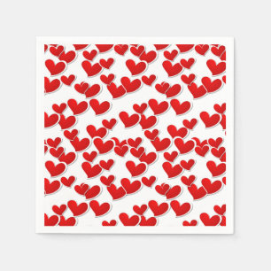 Cocktail Size Paper Napkins-Valentine Hearts Paper Napkins