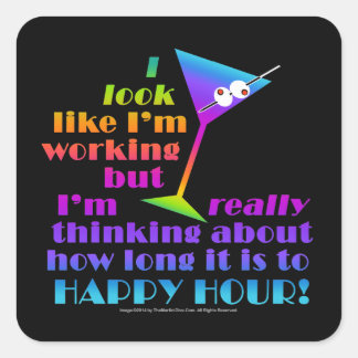 Cocktail Stickers - How Long to Happy Hour