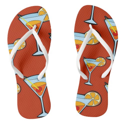 Cocktail Theme Flip Flops