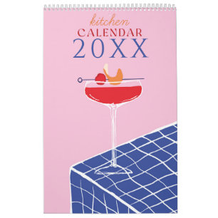 Cocktail Themed 2025 Wall Calendar