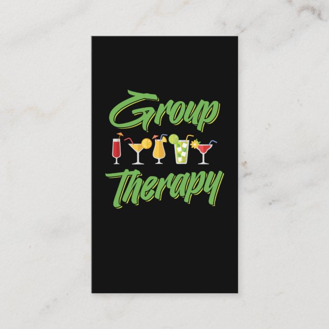 Cocktail Therapy Barkeeper Drinking Women Bartende Business Card (Front)