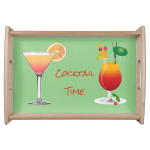 Cocktail Time Drinks Alcohol Summer Fun Happy Hour Serving Tray