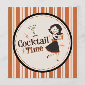 Cocktail Time Invitation - Stripes