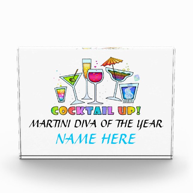 COCKTAIL UP! ACRYLIC BLOCK AWARD (Front)