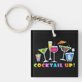 COCKTAIL UP GLASSES ACRYLIC KEYCHAIN