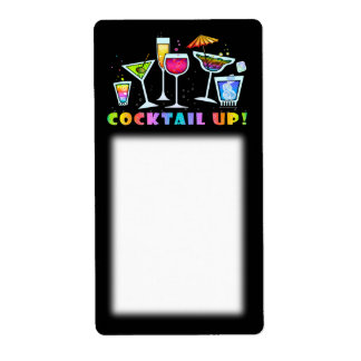 COCKTAIL UP GLASSES AVERY LABEL