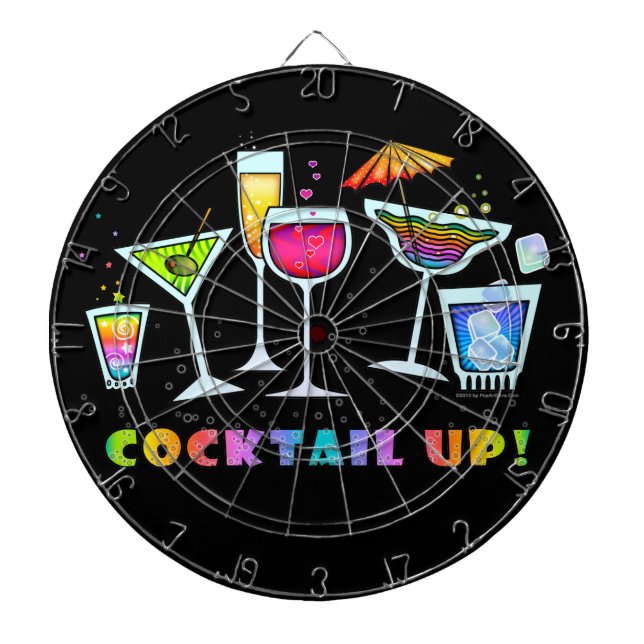 COCKTAIL UP GLASSES DART BOARD (Front)