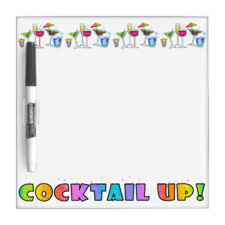 COCKTAIL UP GLASSES DRY ERASE BOARD