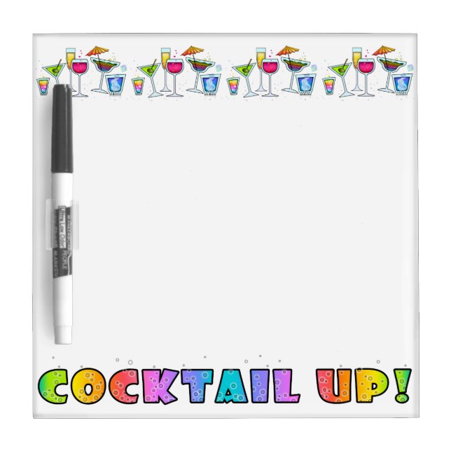 COCKTAIL UP GLASSES DRY ERASE BOARD (Front)