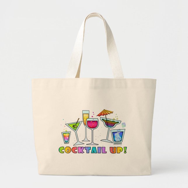COCKTAIL UP GLASSES GROCERY or TOTE BAG (Front)