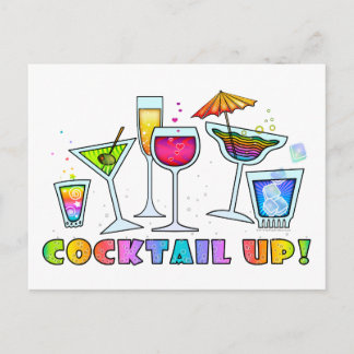 COCKTAIL UP GLASSES POSTCARD