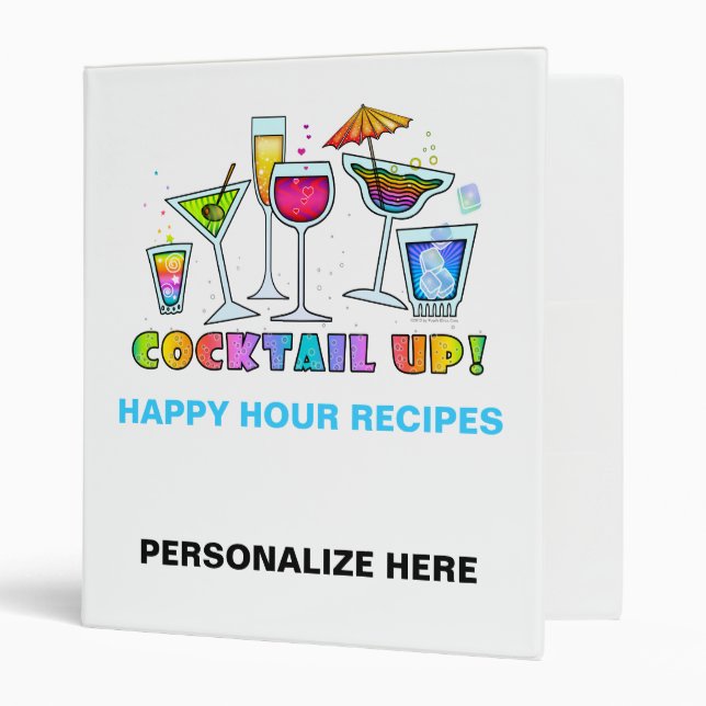 COCKTAIL UP GLASSES RECIPE BINDER (Front/Inside)