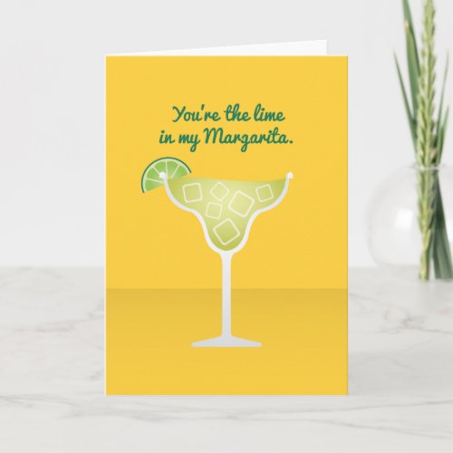 Cocktail Valentine The lime in my Margarita Holiday Card