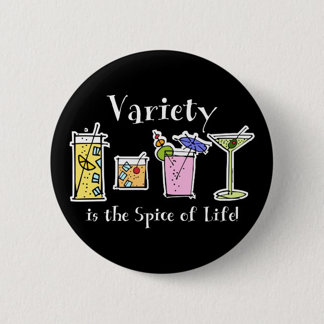 Cocktail Variety Pinback Button (Front)