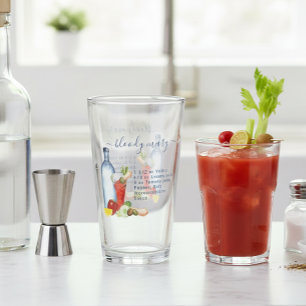 Cocktail Watercolor Recipe Mixed Drink Bloody Mary Glass
