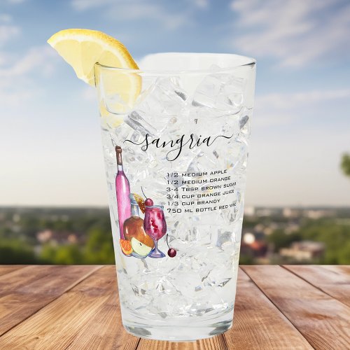 Cocktail Watercolor Recipe Mixed Drinks Sangria  Glass