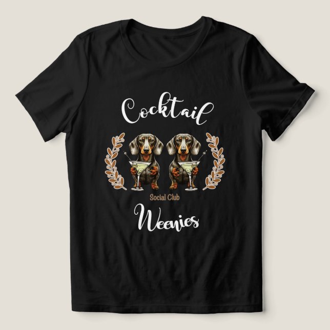 Cocktail Weenie Social Club: Dachshunds & Martinis Tri-Blend Shirt (Design Front)