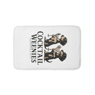 Cocktail Weenies Funny Dachshund Wiener Dog Bath Mat