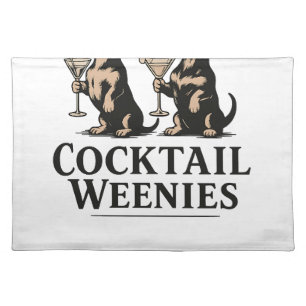 Cocktail Weenies Funny Dachshund Wiener Dog Cloth Placemat