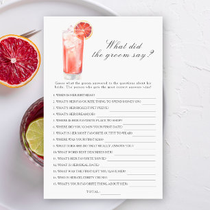 Cocktail - What did the groom say bridal game