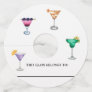 Cocktail Wine Glass marker Identifier Watercolor Wine Glass Tag
