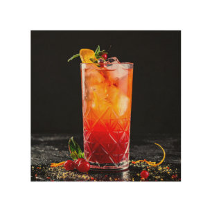 cocktail wood wall art