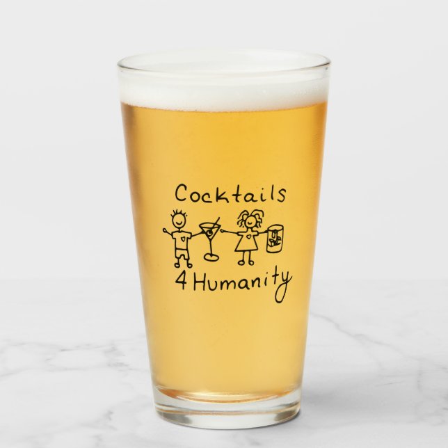 Cocktails4Humanity Beer Glass (Front Filled)