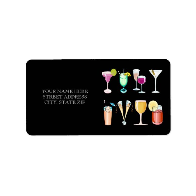 Cocktails Address Mailing Labels (Front)