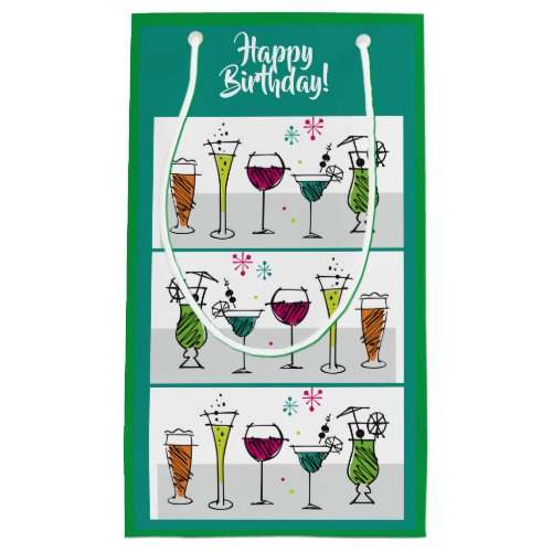 Cocktails Alcohol Birthday Party Event Fun Sizes Small Gift Bag