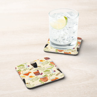 Cocktails and conversation beverage coaster