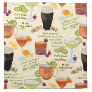 Cocktails and conversation cloth napkin