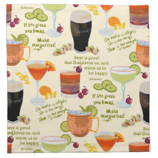 Cocktails and conversation cloth napkin