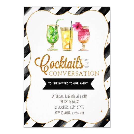 Cocktails and conversation invitation | Zazzle.com